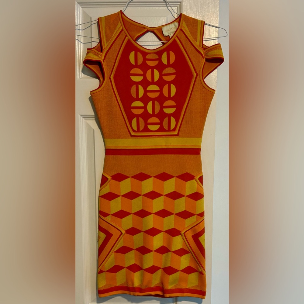 Zac Posen Bodycon Geometric Mini Dress Size XS